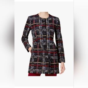 Nine West Multicolor Plaid Blazer